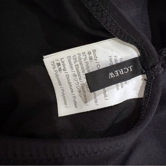 J CREW One Shoulder One Piece 1-PC Black Swimsuit Ruched Side Slimming Size 8 - Picture 4 of 6